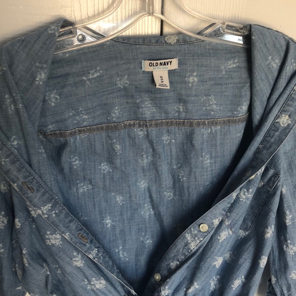 Old Navy Denim Button sleeve Tie Waist Shirt Dress - Picture 7 of 7